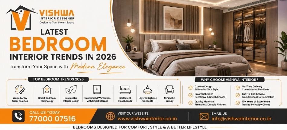 Latest Bedroom Interior Trends in 2026 | Vishwa Interior Designer