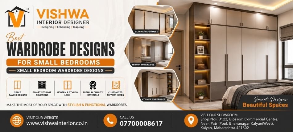 Small Bedroom Wardrobe Designs | Vishwa Interior Designer