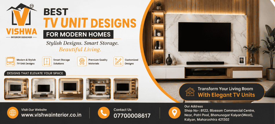 Modern TV Unit Designs | Vishwa Interior Designer