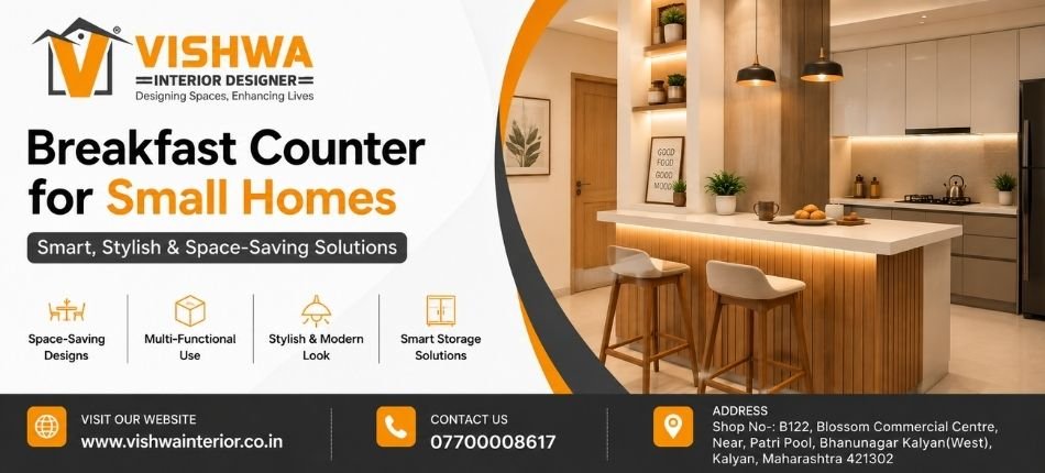 Breakfast Counter for Small Homes | vIshwa Interior